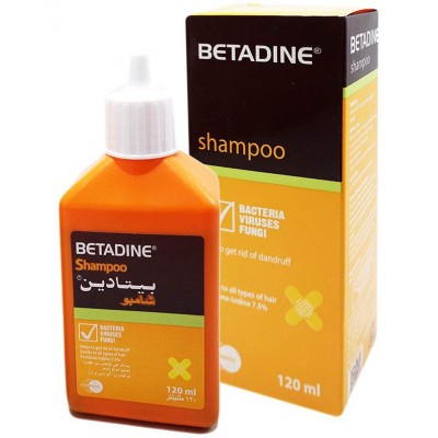 BETADINE Shampoo Dandruff Scalp Care for All Hair Types 7.5% ( Povidone Iodine ) 120 ml